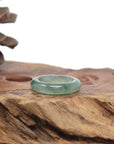 Baikalla Natural Icy Blue-Green Flowers Jadeite Jade Traditional Ring