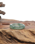 Baikalla Natural Icy Blue-Green Flowers Jadeite Jade Traditional Ring