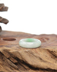 Baikalla Natural Icy Light Green W/ Apple-Green Patch Jadeite Jade Traditional Ring