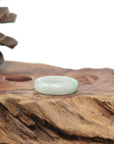 Baikalla Natural Icy Light Green W/ Apple-Green Patch Jadeite Jade Traditional Ring