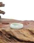 Baikalla Natural Icy Light Green W/ Apple-Green Patch Jadeite Jade Traditional Ring