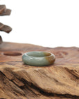 Baikalla Natural Oil-Green & Honey-Brown Burmese Jadeite Jade Traditional Ring