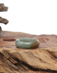 Baikalla Natural Oil-Green & Honey-Brown Burmese Jadeite Jade Traditional Ring
