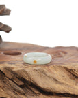 Baikalla Natural Icy Light Green & Sajin (Golden Dust) Jadeite Jade Traditional Ring