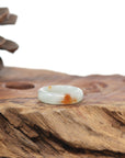 Baikalla Natural Icy Light Green & Sajin (Golden Dust) Jadeite Jade Traditional Ring