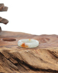 Baikalla Natural Icy Light Green & Sajin (Golden Dust) Jadeite Jade Traditional Ring