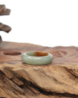 Baikalla Natural Oil-Green & Honey-Brown Burmese Jadeite Jade Traditional Ring
