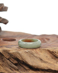 Baikalla Natural Oil-Green & Honey-Brown Burmese Jadeite Jade Traditional Ring