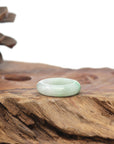 Baikalla Natural Icy Vibrant Apple-Green Patch Jadeite Jade Traditional Ring