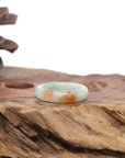 Baikalla Natural Icy Light Green & Sajin (Golden Dust) Jadeite Jade Traditional Ring