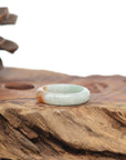 Baikalla Natural Icy Light Green & Sajin (Golden Dust) Jadeite Jade Traditional Ring