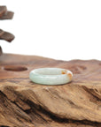 Baikalla Natural Icy Light Green & Sajin (Golden Dust) Jadeite Jade Traditional Ring