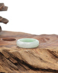 Baikalla Natural Icy Light Apple-Green Jadeite Jade Traditional Ring
