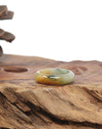 Baikalla Natural Icy Yellow-Orange & Blue-Green Flowers Jadeite Jade Traditional Ring