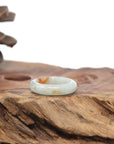Baikalla Natural Icy Light Green & Sajin (Golden Dust) Jadeite Jade Traditional Ring