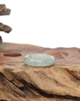 Baikalla Natural Icy Light Blue-Green Flowers Jadeite Jade Traditional Ring