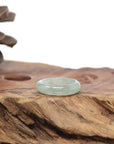 Baikalla Natural Icy Light Blue-Green Flowers Jadeite Jade Traditional Ring
