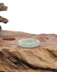 Baikalla Natural Icy Light Blue-Green Flowers Jadeite Jade Traditional Ring