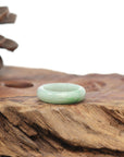 Baikalla Natural Light Apple-Green Jadeite Jade Traditional Ring
