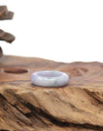 Baikalla Natural Lavender W/ Blue-Green Flowers Jadeite Jade Traditional Ring