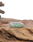 Baikalla Natural Light Grey Wuji & Apple-Green Jadeite Jade Traditional Ring
