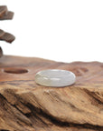 Baikalla Natural Icy Light Yellow Patch Jadeite Jade Traditional Ring