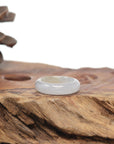 Baikalla Natural Icy Light Yellow Patch Jadeite Jade Traditional Ring
