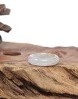 Baikalla Natural Icy Light Yellow Patch Jadeite Jade Traditional Ring
