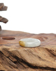 Baikalla Natural Icy Orange Patch Jadeite Jade Traditional Ring
