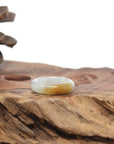 Baikalla Natural Icy Orange Patch Jadeite Jade Traditional Ring