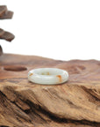 Baikalla Natural Icy Light Green & Sajin (Golden Dust) Jadeite Jade Traditional Ring