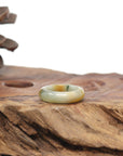 Baikalla Natural Icy Yellow-Orange & Blue-Green Flowers Jadeite Jade Traditional Ring