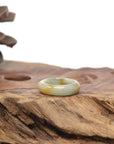 Baikalla Natural Icy Yellow-Orange & Blue-Green Flowers Jadeite Jade Traditional Ring