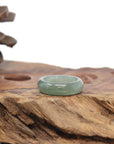Baikalla Natural Icy Oil-Green Jadeite Jade Traditional Ring