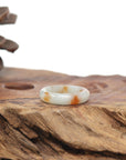Baikalla Natural Icy Sajin Flowers (Golden Dust) Jadeite Jade Traditional Ring