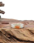 Baikalla Natural Icy Sajin Flowers (Golden Dust) Jadeite Jade Traditional Ring