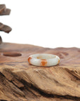 Baikalla Natural Icy Sajin Flowers (Golden Dust) Jadeite Jade Traditional Ring