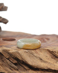 Baikalla Natural Icy Orange & Light Green Jadeite Jade Traditional Ring