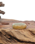 Baikalla Natural Icy Orange & Light Green Jadeite Jade Traditional Ring