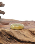 Baikalla Natural Icy Yellow Jadeite Jade Traditional Ring