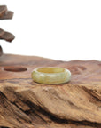 Baikalla Natural Icy Yellow Jadeite Jade Traditional Ring