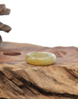 Baikalla Natural Icy Yellow Jadeite Jade Traditional Ring