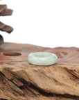 Baikalla Natural Icy Light Green W/ Vibrant Apple-Green Patch Jadeite Jade Traditional Ring