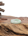 Baikalla Natural Icy Light Green W/ Vibrant Apple-Green Patch Jadeite Jade Traditional Ring