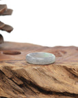 Baikalla Natural Icy Black Sesame Wuji W/ Apple-Green Patch Jadeite Jade Traditional Ring