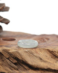 Baikalla Natural Icy Faint Green Jadeite Jade Traditional Ring