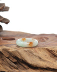 Baikalla Natural Icy Light Green & Sajin (Golden Dust) Jadeite Jade Traditional Ring