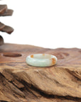 Baikalla Natural Icy Light Green & Sajin (Golden Dust) Jadeite Jade Traditional Ring
