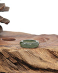 Baikalla Natural Icy Oil-Green W/ Sajin (Golden Dust) Jadeite Jade Traditional Ring