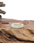 Baikalla Natural Icy Light Green & Sajin (Golden Dust) Jadeite Jade Traditional Ring